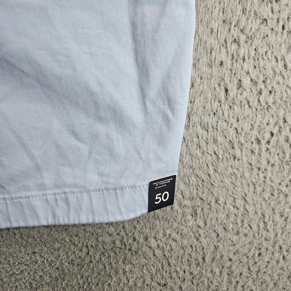 Roundtree & Yorke Mens 50x7 Light Blue Straight Fit‎ Flat Front Cloud Shorts NWT